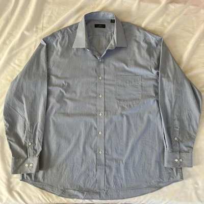 Camisa Club Room Ajuste Regular Azul Blanco Rayas Abotonada 18.5 34/35 XXL Preppy Foto 1 de 4