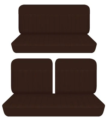 Se adapta a Mercury 1946 cupé delantero 50-50 superior y sólido cubreasientos de banco trasero marrón Foto 1 de 4