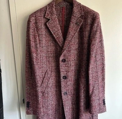 Manuel Ritz Red and Blue Wool Topcoat US L - Image 1 of 4