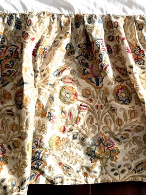 Saia de cama Ralph Lauren Chaps COMPLETA espanador icônico floral algodão terroso 58x78" - Imagem 1 de 4