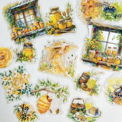 Pegatinas holográficas de jardín de abeja melífera diario chatarra collage álbum de recortes Foto 1 de 3