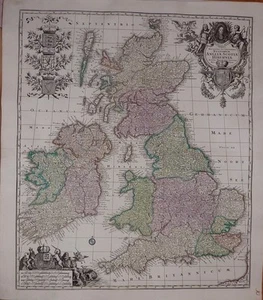 Antique map, Tabula novissima accuratissima regnorum Angliae Scotiae Hiberniae - Picture 1 of 1