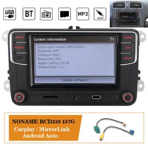 RCD330 Plus 187G NONAME For VW Golf Jetta Carplay Android Auto Car Radio Stereo - Picture 1 of 10