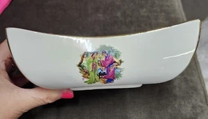 Chinesisches Porzellan Gold gerippt 7 1/2 × 5" rechteckige Schüssel - Bild 1 von 6