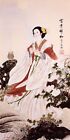 100% Original Asian Art Chinese Famous Figure Watercolor Painting-Beauty&Flowers