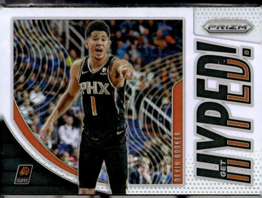 2019-20 Panini Prizm #7 Devin Booker Get Hyped! Silver Phoenix Suns (J)