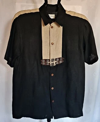 CAMICIA UOMO VINTAGE AUTENTICA GEISER TYROL OKTOBERFEST DIRNDL NERA:16 1/2; EU42 - Immagine 1 di 4