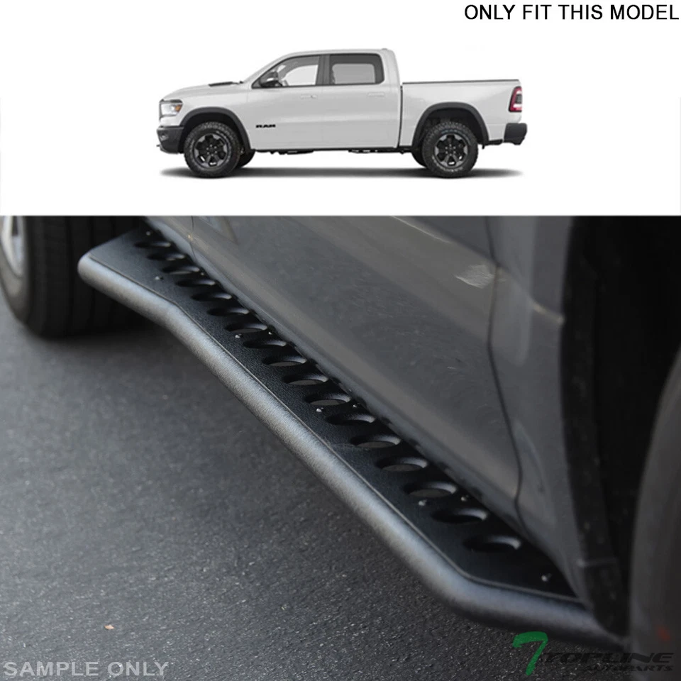 Topline For 2019-2023 Dodge Ram 1500 Crew Rock Slider Step Bars - Textured Black Foto 1 de 4