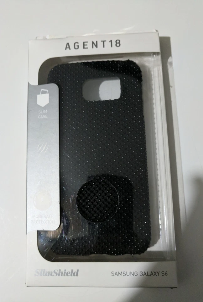Funda protectora delgada para teléfono celular Agent 18 Samsung Galaxy S6 negra tachuelas pequeñas Foto 1 de 3