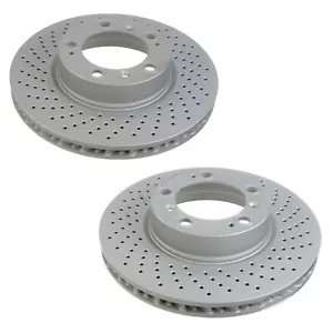 SHW Performance Set of 2 Front Drilled Brake Disc Rotors for 911 Boxster Cayman - Picture 1 of 1