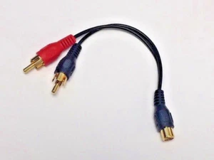 6 inch RCA Female to 2 RCA Male Gold Plated Adapter/splitter 124 PIECE/BULK PACK - Picture 1 of 1