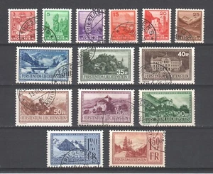 Liechtenstein ~ 1934 Scenic Views Sc# 116-129 Used (B186) - Bild 1 von 2