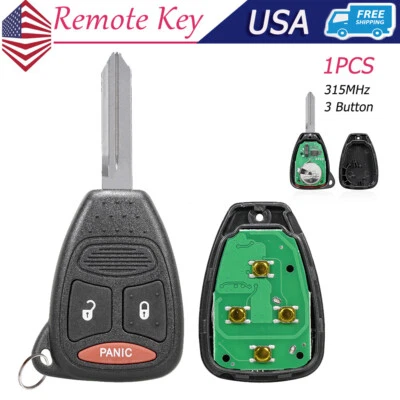 For 2005 2006 2007 Dodge Magnum Durango Dakota Remote Key Fob 3 Button KOBDT04A - Image 1 of 4