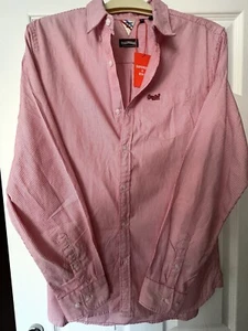 SUPERDRY Mens Stripes Red & White Shirt Size Large BNWT Fast Delivery - Picture 1 of 5