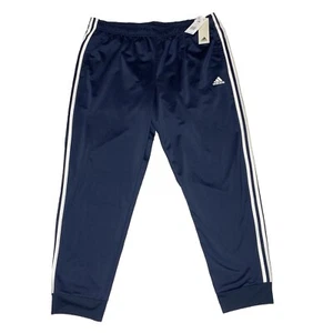 Adidas Men’s 3 Stripe Jogger Track Pants Tricot 2XL Blue New NWT H46106 Tapered  - Picture 1 of 5