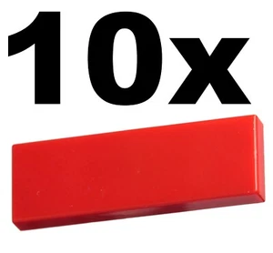NEW LEGO - TILES - 1 x 3 - Red Tile x 10 - 1x3 smooth flat tiler - Picture 1 of 1