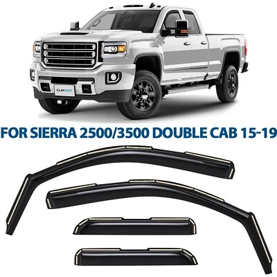 Защита от дождя вентиляционные козырьки козырек для 15-19 GMC Sierra с двойной кабиной 2500HD/3500HD - Изображение 1 из 4