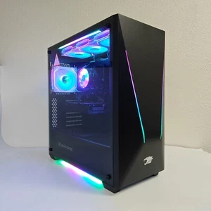Custom ARGB Gaming Desktop PC Intel Core i7 Quad 16 GB SSD Nvidia RTX 4060 DLSS4 - Picture 1 of 7