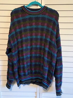 Suéter Tejido De Colección Colores por Alexander Julian Para Hombres Mediano Algodón Verde Azulado Orquídea EE. UU. Foto 1 de 4