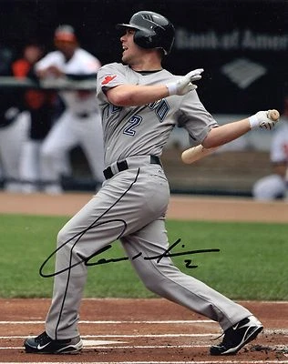 Foto autografiada firmada por Aaron Hill Toronto Blue Jays 8x10 certificado de autenticidad LOM (PH1000) Foto 1 de 2