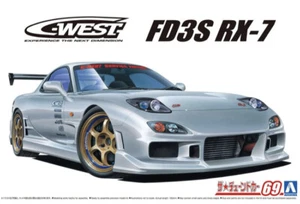 1/24 Aoshima The Tuned Car No.69 C-WEST FD3S RX-7 '99 Mazda Car Model Kit New - Picture 1 of 4