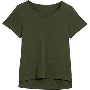 T-shirt donna basic verde oliva jacquard maglia taglia M maniche corte nuova - Foto 1 di 7