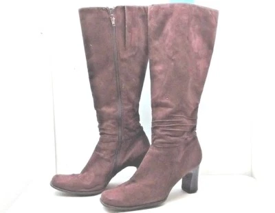 Zapato para mujer Mootsies Tootsies cuero marrón alto tacón alto cremallera lateral 8 M 39 Foto 1 de 4