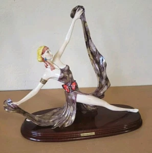 Vintage Santini Art Deco Lady Dancer Signed Large Figurine Sculpture 18" Large - Picture 1 of 14