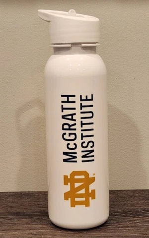 Notre Dame McGrath Institute Plastic Promo Water Bottle - New Cover
