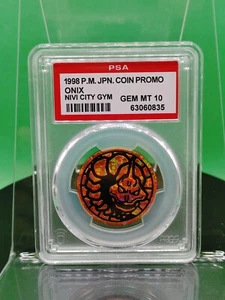 PSA 10 Onix Coin Nivi City Gym Promo Leaders' Stadium 1998 Japanese Pokemon TCG - Picture 1 of 3