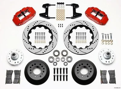 Kit de freno delantero grande Ford Mustang II, Pinto, Wilwood Superlite 6R, rotores perforados de 14" Foto 1 de 3