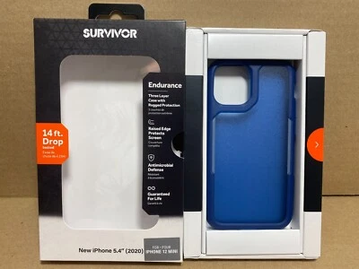 Mini Funda Griffin Survivor iPhone 12 Azul Resistencia Construcción de tres capas Foto 1 de 4