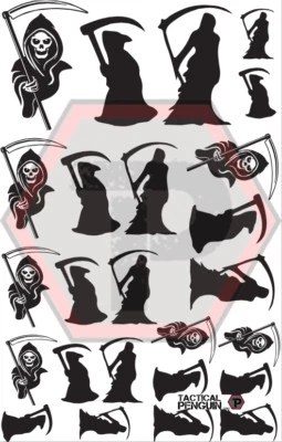 V2 Grim Reaper  High Heat Firearm Vinyl Stencil For Cerakote & Duracoat! - Image 1 of 3