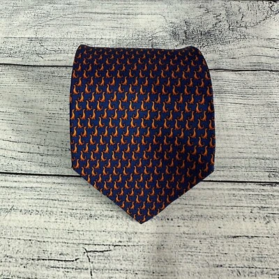 Corbata de lujo de diseñador 100 % seda con estampado animal sello Salvatore Ferragamo Foto 1 de 4