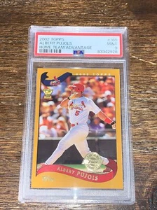 2002 TOPPS HOME TEAM ADVANTAGE ALBERT PUJOLS #160 GRADED PSA 9 MINT GOLD RC CUP - Picture 1 of 2