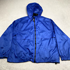 Vintage Eddie Bauer Ebtek Jacket Mens Medium Blue Lightweight Hood Windbreaker