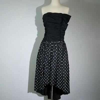 Gunne Sax Vintage 80s Polka Dot Prom Dress 7/8 - Image 1 of 4