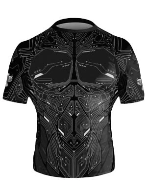 Raven Fightwear Para hombres Cibernético Protector contra Erupciones Manga Corta BJJ MMA Negro  Foto 1 de 3