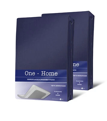 2er Set Spannbettlaken 140-160x200 cm Winter Flauschig dunkelblau Bettlaken Warm - Bild 1 von 4