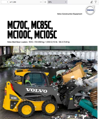 Minicargadora Volvo MC70C manual de servicio reparación piezas catálogo construcción Foto 1 de 3