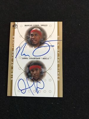 Auténtico Marcus Fizer Jamal Crawford Sign of the Times 2000-01 SP RC automático #FIJC Foto 1 de 2