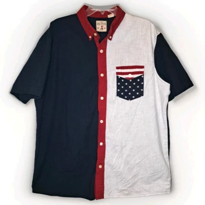 Redhead Size XL American Flag Stars Stripes Patriotic 4th Of July Mens Shirt - Image 1 of 4