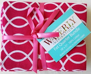 Waverly Fat Quarter Bundle 5 18"x21" Bright Pink White 100% Cotton Fabric - Picture 1 of 3