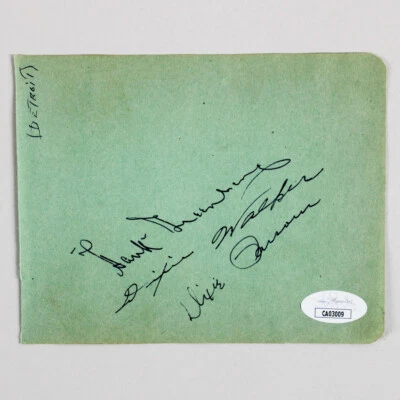 Hank Greenberg Signed Album Page w/ Dixie Walker & Dixie Parsons - COA JSA - Image 1 of 3