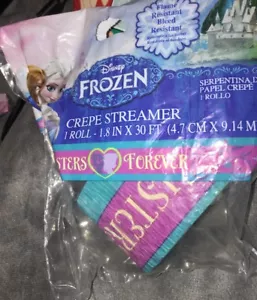 Disney Frozen Crepe Streamer Elsa Anna (30' Ft) Sisters Forever - Party Suppli - Picture 1 of 4