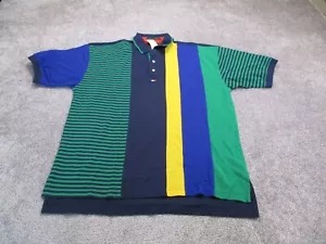 NEW Vintage Tommy Hilifger Shirt Mens Large Colorblock Polo Shirt 90s - Picture 1 of 9