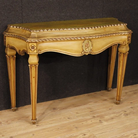 Console lacquered furniture table Italian living room wood antique style Cover