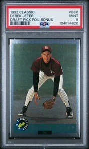 1992 CLASSIC #BC6 DEREK JETER DRAFT PICK FOIL BONUS RC ROOKIE PSA 9 - Picture 1 of 2
