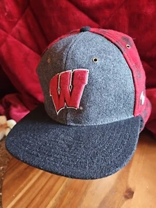 Very Rare NCAA University Wisconsin Badgers Zephyr Snapback Hat Ear Flaps Wool - Picture 1 of 8