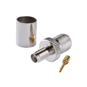 2x SMA Crimp Jack Female Connector for LMR400 RG8 RG213 Coax Cable Nickelplated - Picture 1 of 3